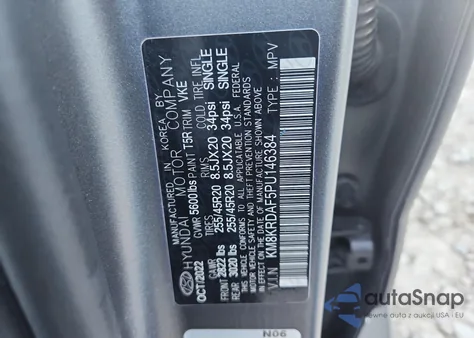 2023 Hyundai Ioniq 5 Limited z USA, uszkodzony, nr VIN KM8KRDAF5PU146384